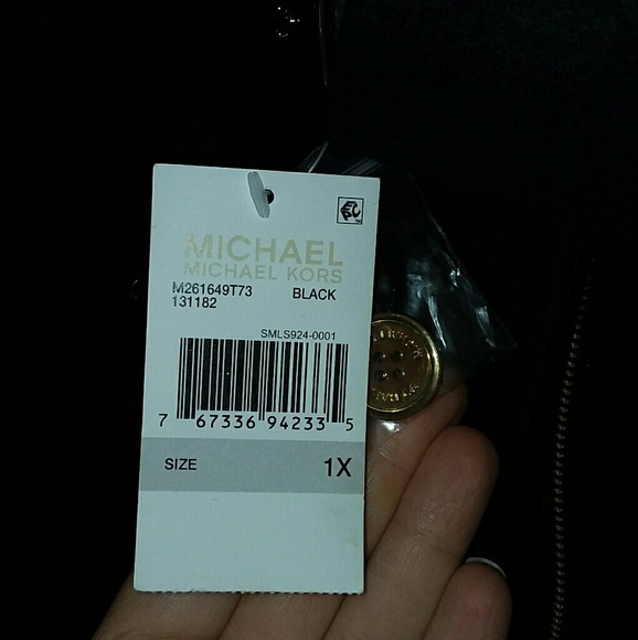 NWT Michael Kors plus black wool-blend coat - Picture 6 of 15